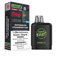 Level X Flavour Beast Boost Pod - Watermelon Strawberry Kiwi Ice available on Canada online vape shop