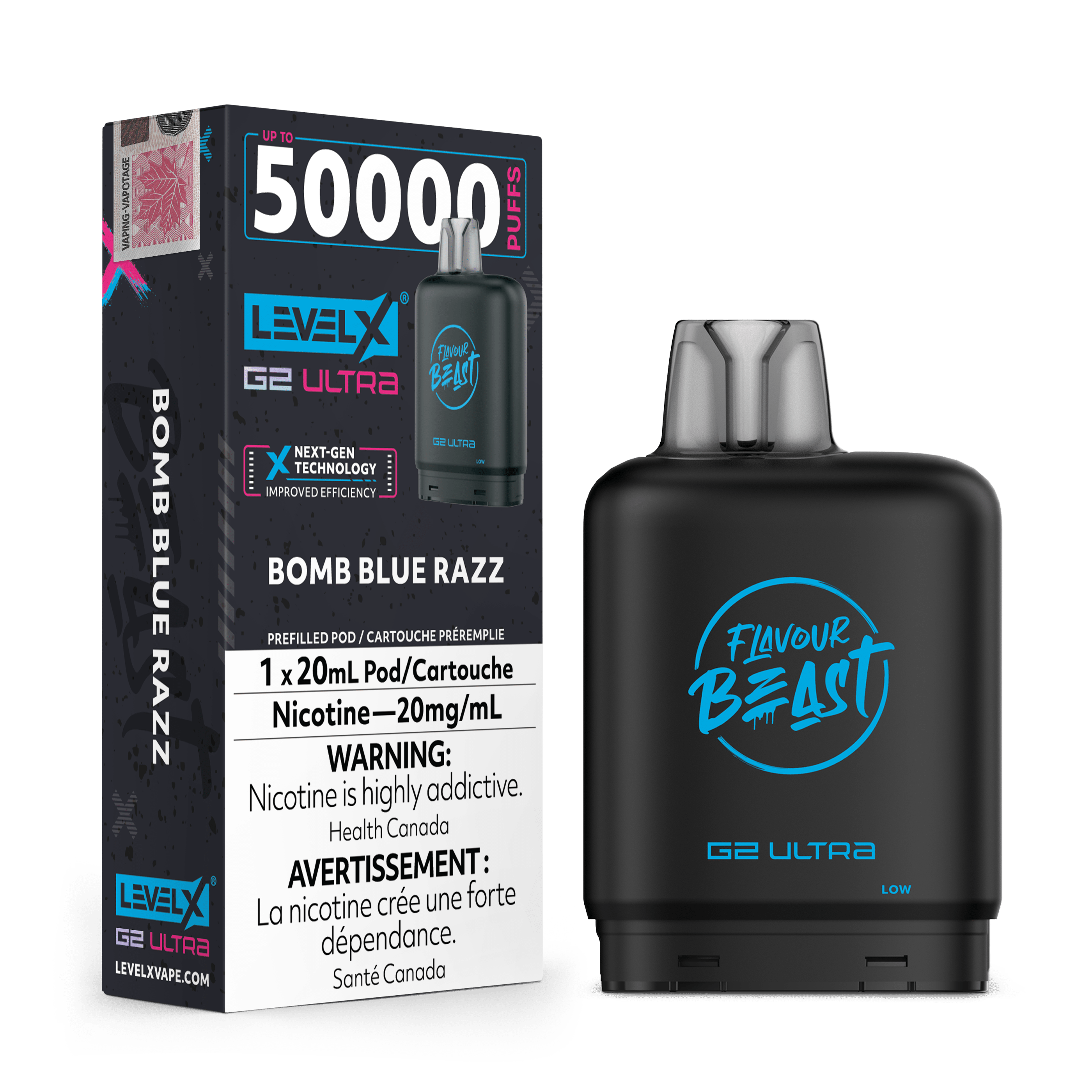 Level X G2 Flavour Beast Ultra Pod - Bomb Blue Razz available on Canada online vape shop