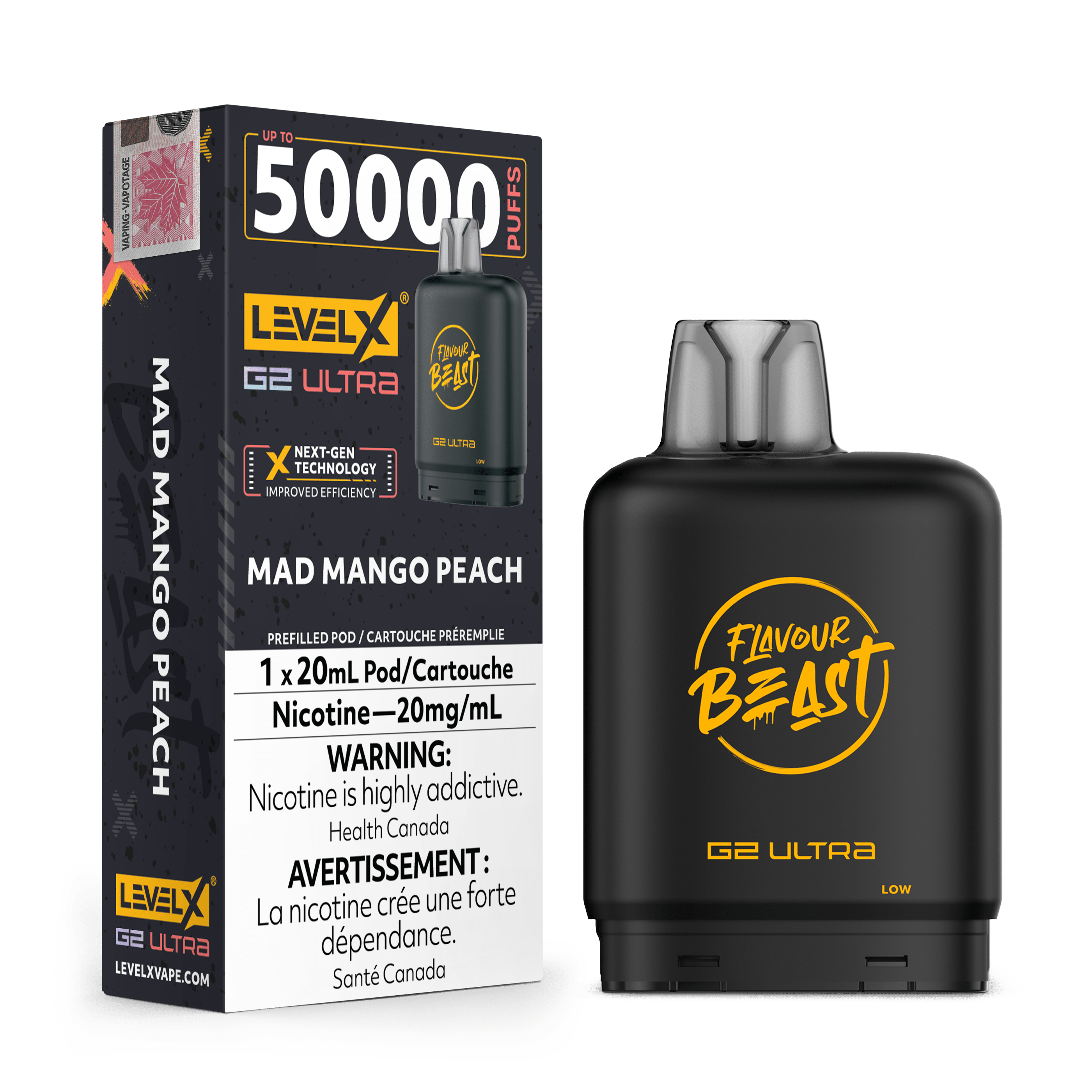 Level X G2 Flavour Beast Ultra Pod - Mad Mango Peach available on Canada online vape shop
