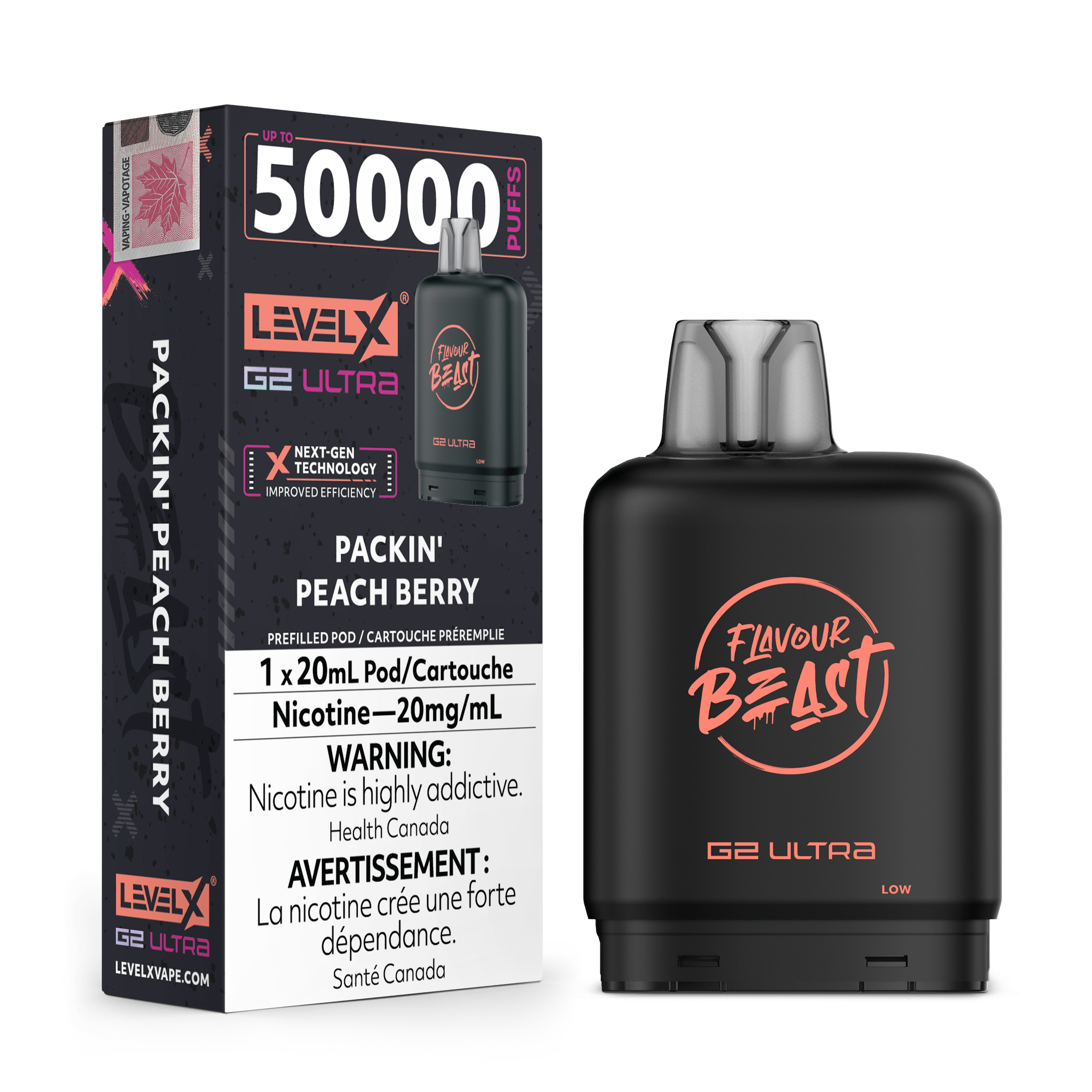 Level X G2 Flavour Beast Ultra Pod - Packin' Peach Berry available on Canada online vape shop