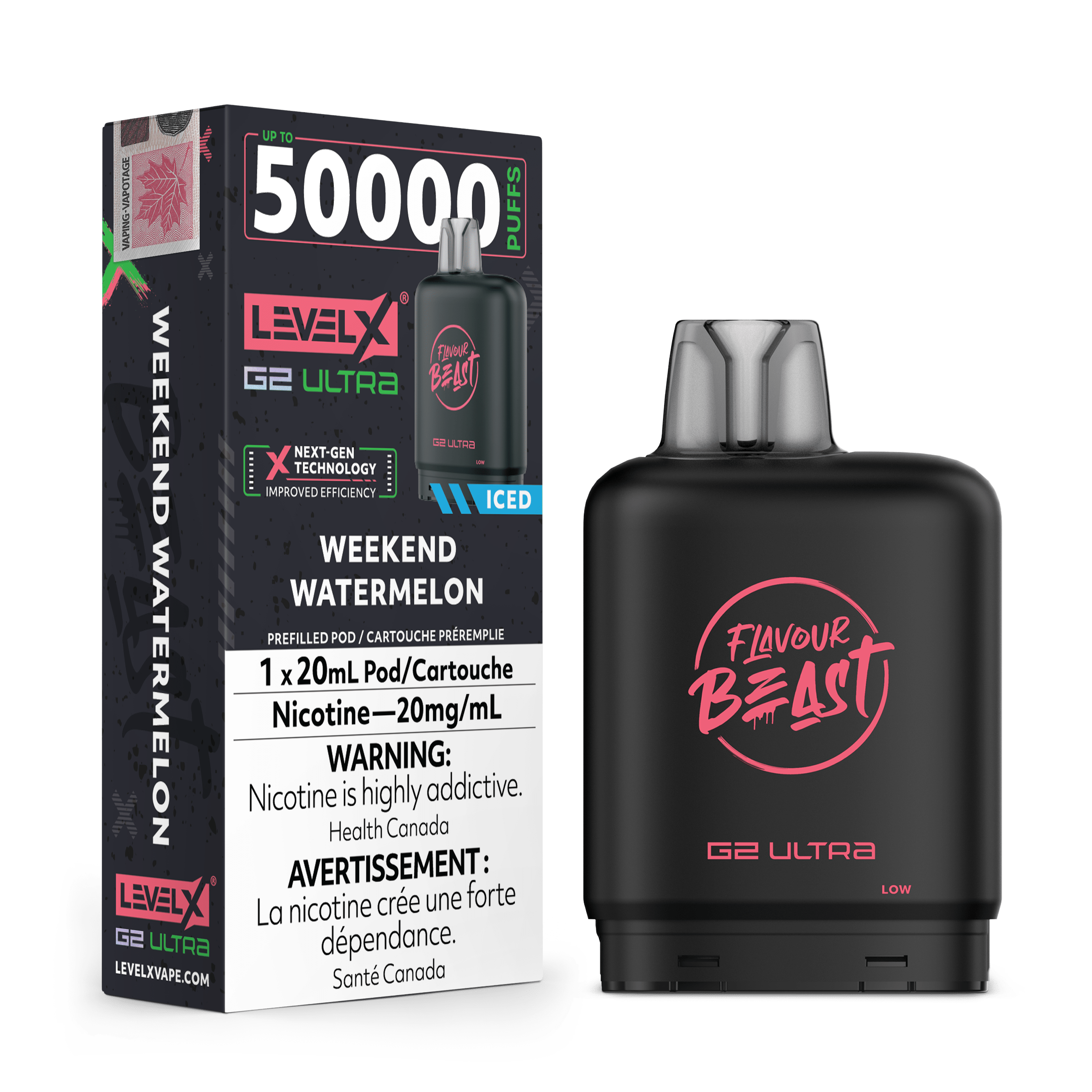 Level X G2 Flavour Beast Ultra Pod - Weekend Watermelon available on Canada online vape shop