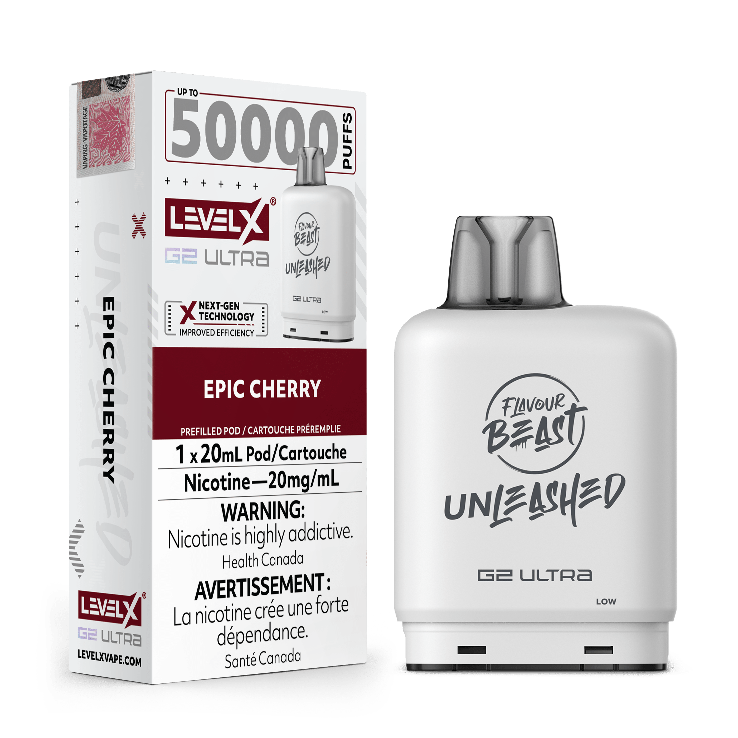 Level X G2 Flavour Beast Unleashed Ultra Pod - Epic Cherry available on Canada online vape shop