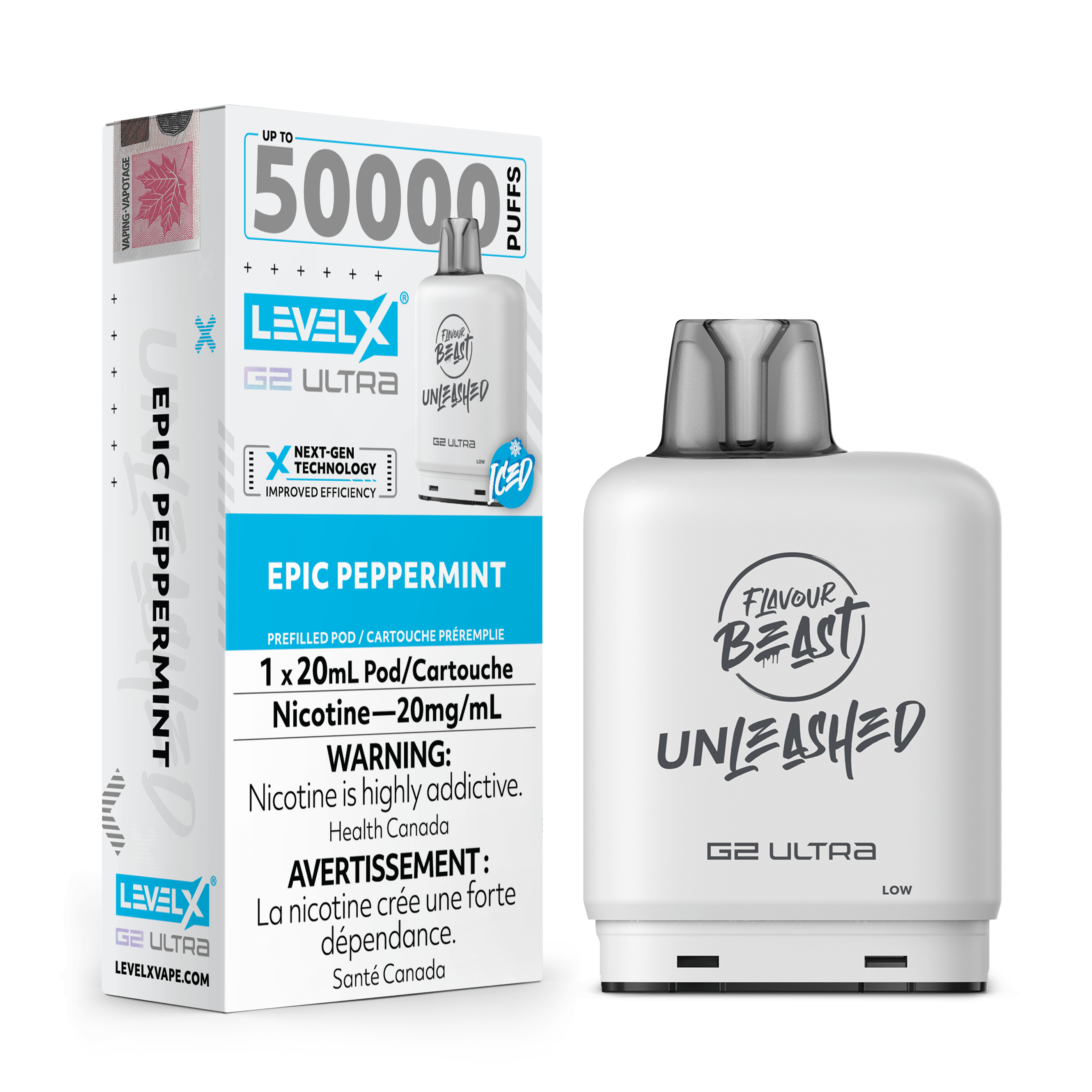 Level X G2 Flavour Beast Unleashed Ultra Pod - Epic Peppermint available on Canada online vape shop