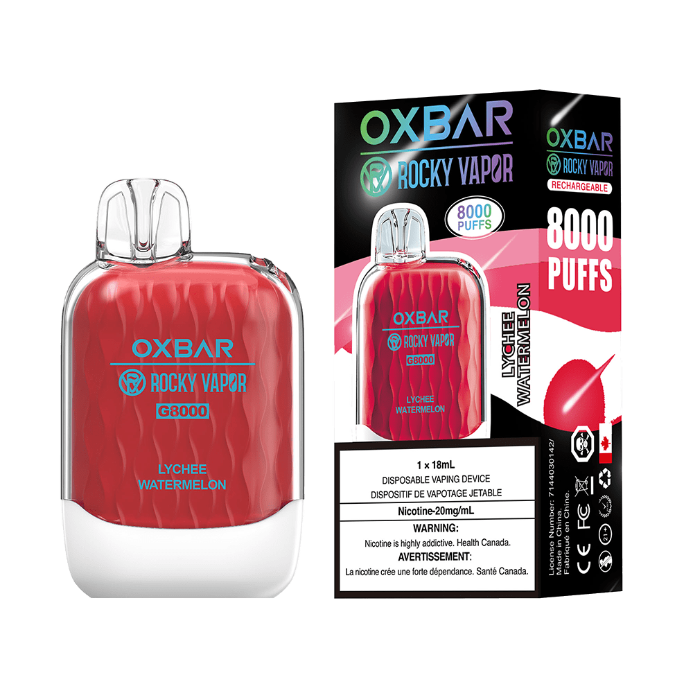 OXBAR x Rocky Vapor G8000 - Lychee Watermelon Disposable Vape available on Canada online vape shop