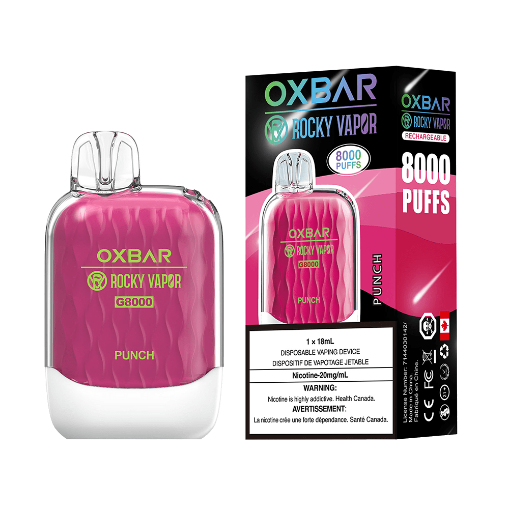 OXBAR x Rocky Vapor G8000 - Punch Disposable Vape available on Canada online vape shop