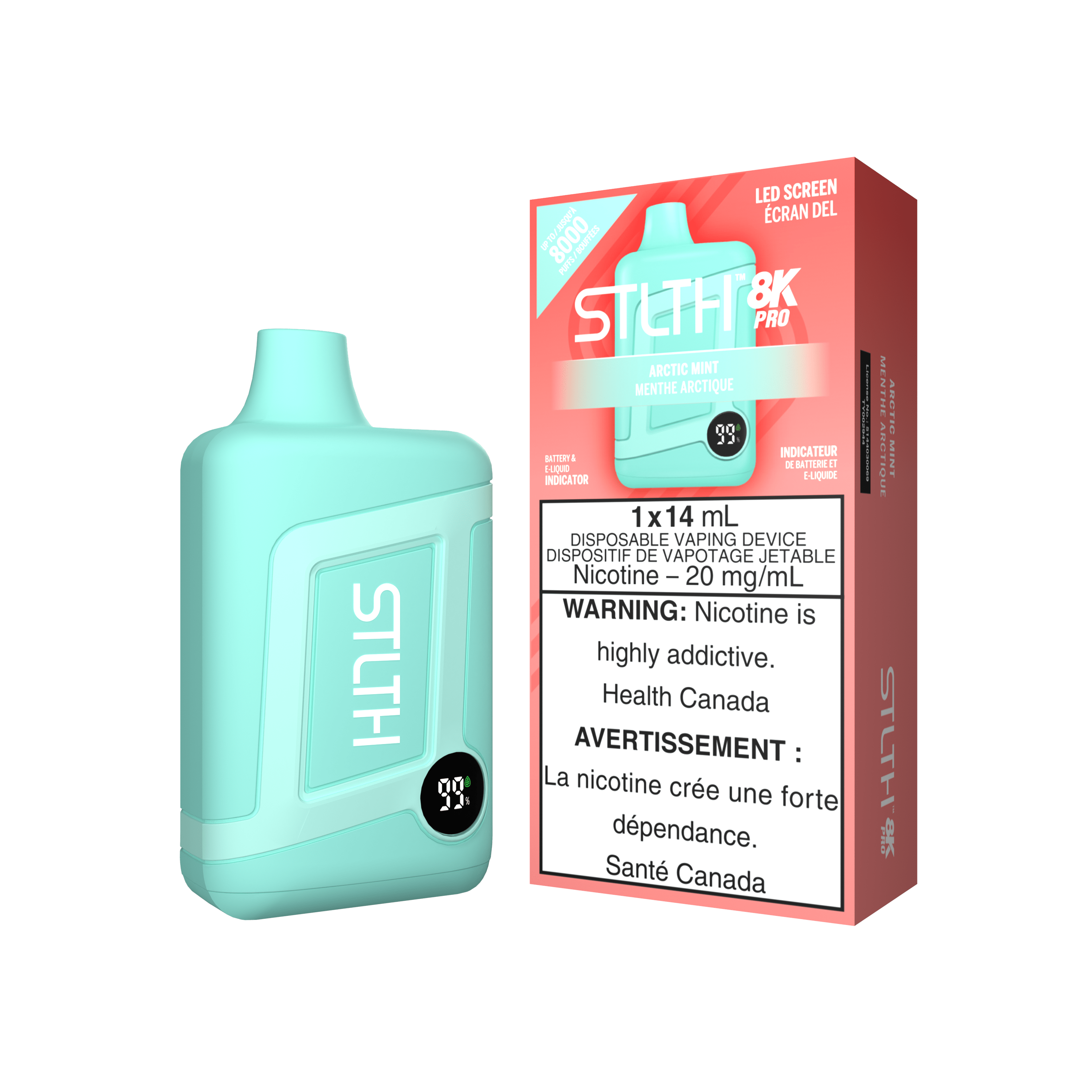 STLTH 8K Pro - Arctic Mint Disposable Vape available on Canada online vape shop