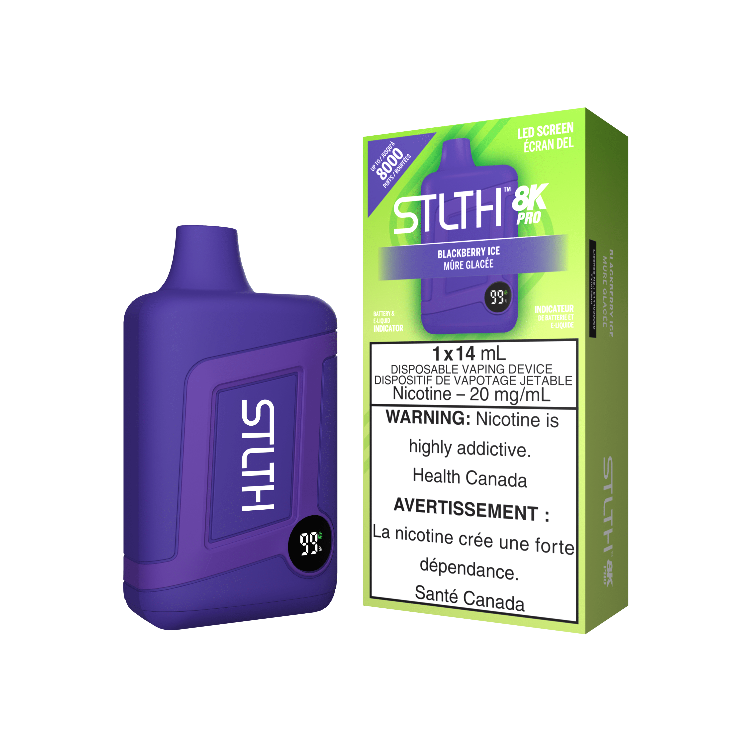 STLTH 8K Pro - Blackberry Ice Disposable Vape available on Canada online vape shop