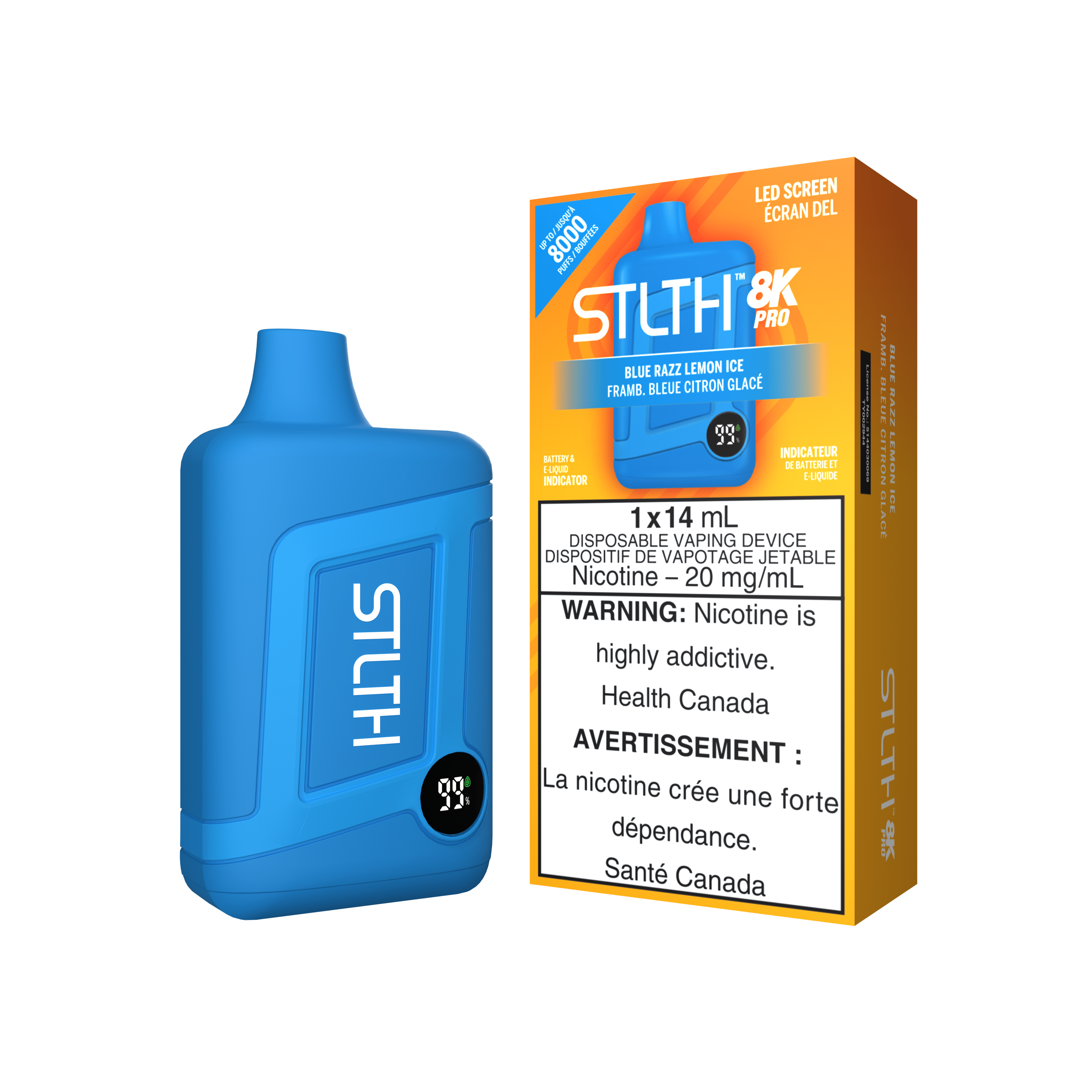 STLTH 8K Pro - Blue Razz Lemon Ice Disposable Vape available on Canada online vape shop