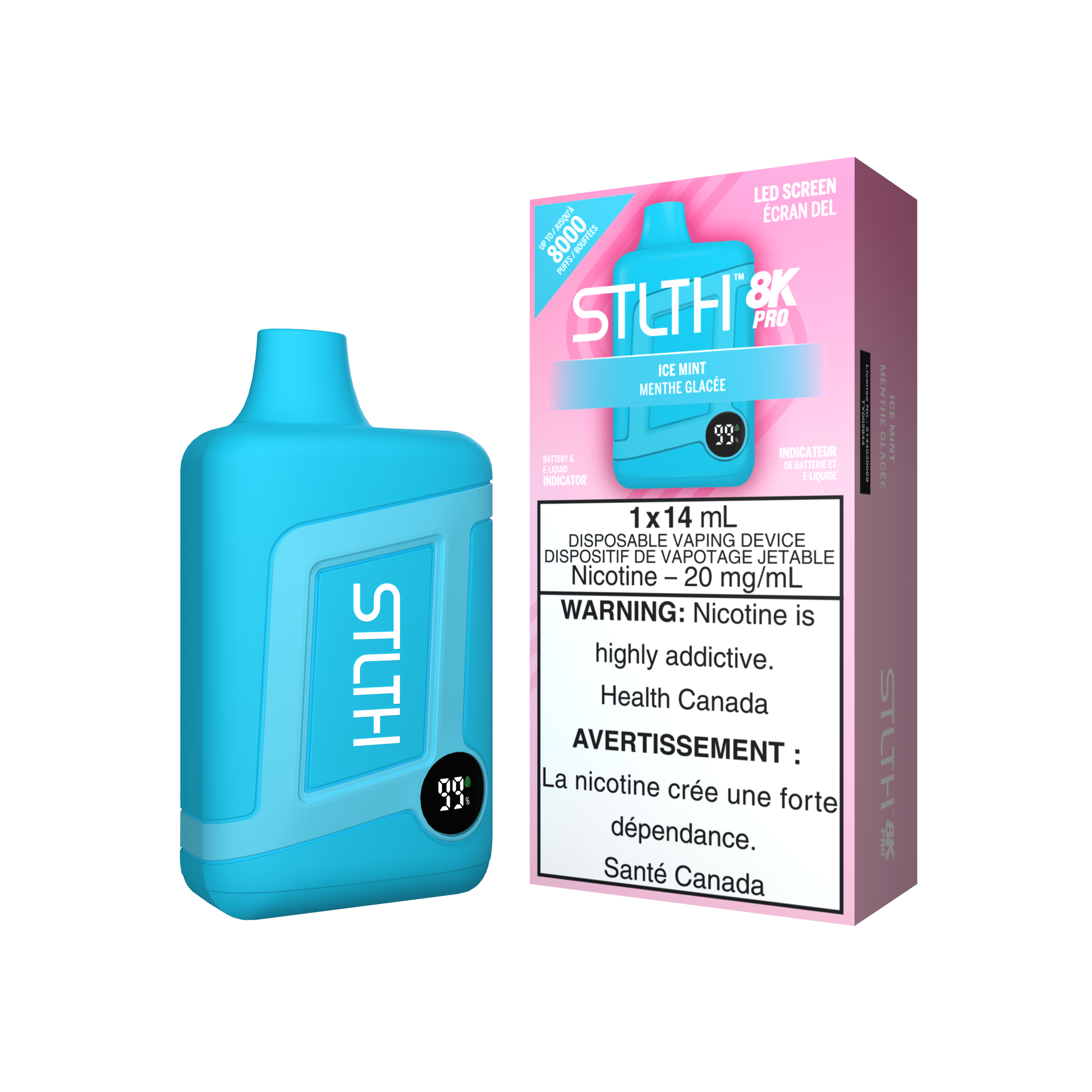 STLTH 8K Pro - Ice Mint Disposable Vape available on Canada online vape shop