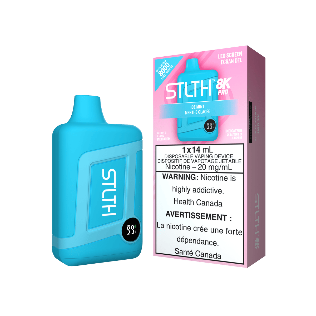 STLTH 8K Pro - Ice Mint Disposable Vape available on Canada online vape shop