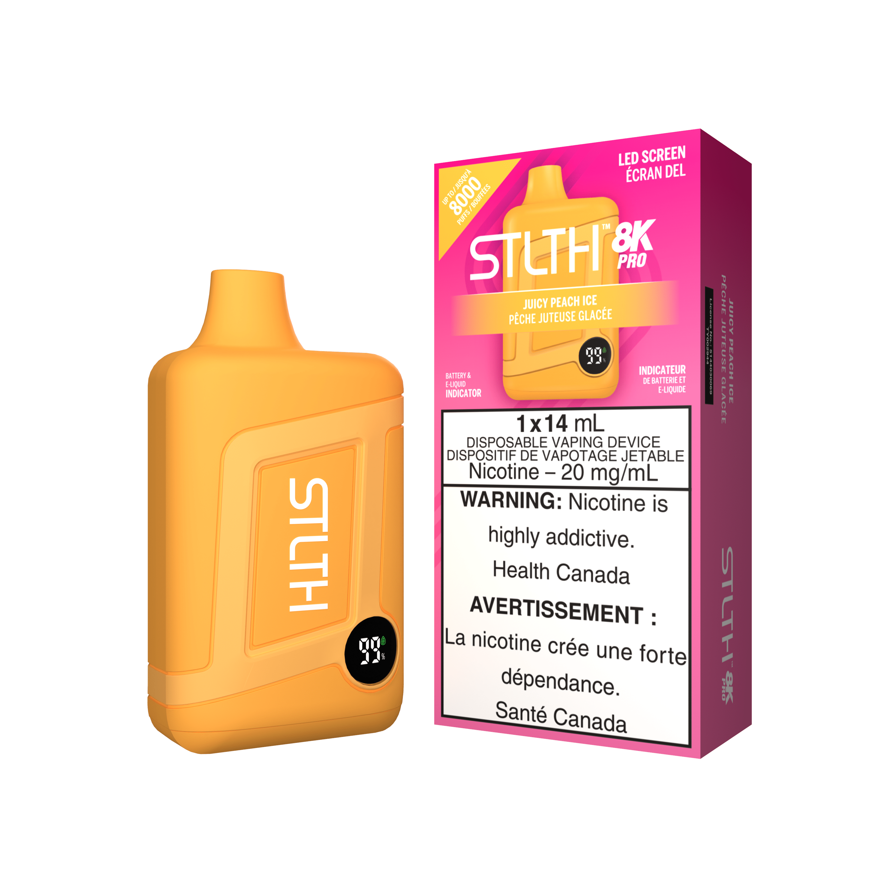 STLTH 8K Pro - Juicy Peach Ice Disposable Vape available on Canada online vape shop