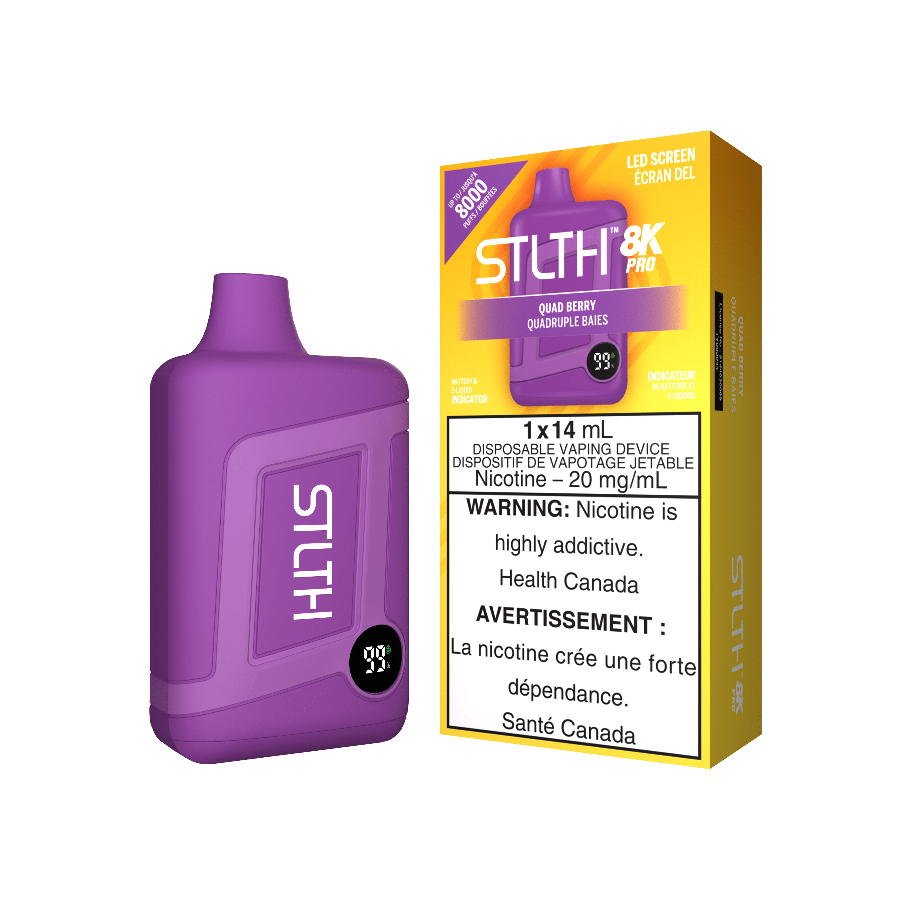 STLTH 8K Pro - Quad Berry Disposable Vape available on Canada online vape shop