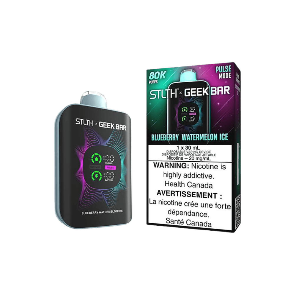 STLTH X Geek Bar 80K - Blueberry Watermelon Ice Disposable Vape available on Canada online vape shop
