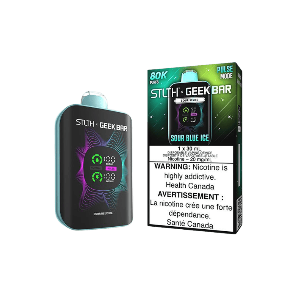 STLTH X Geek Bar 80K - Sour Blue Ice Disposable Vape available on Canada online vape shop