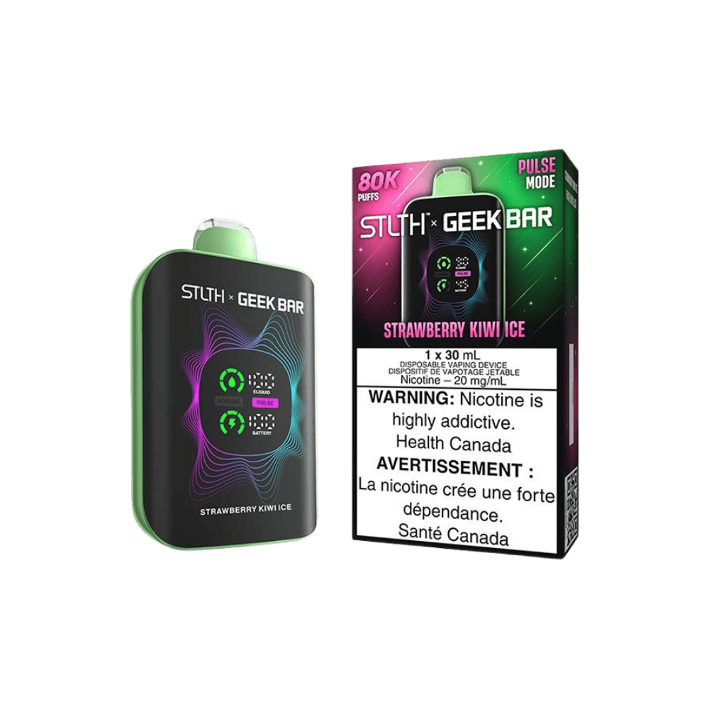 STLTH X Geek Bar 80K - Strawberry Kiwi Ice Disposable Vape available on Canada online vape shop