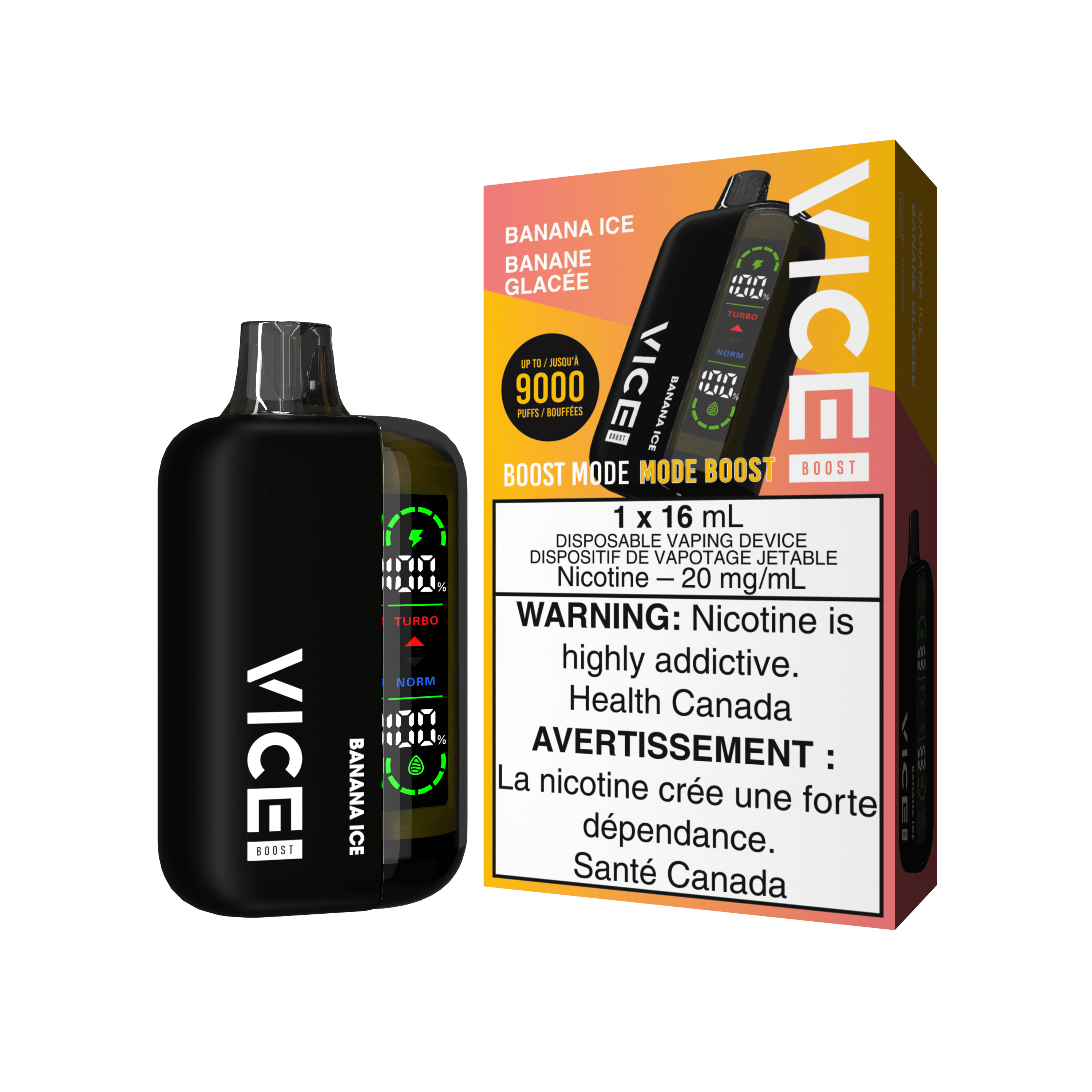 Vice Boost - Banana Ice Disposable Vape available on Canada online vape shop