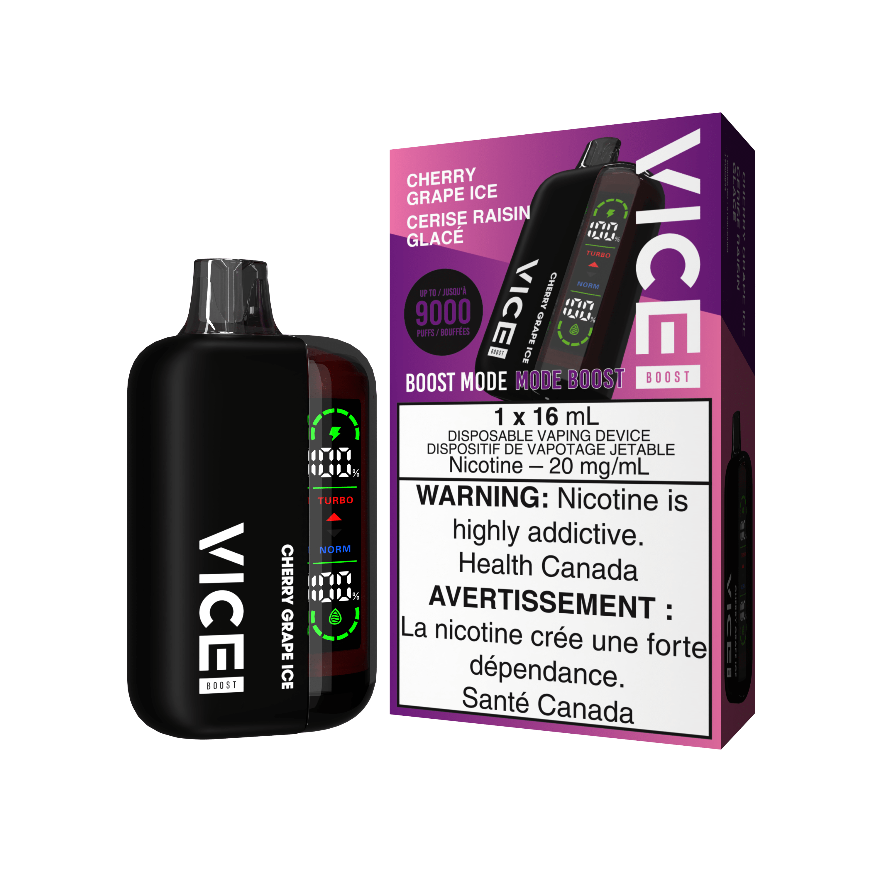 Vice Boost - Cherry Grape Ice Disposable Vape available on Canada online vape shop