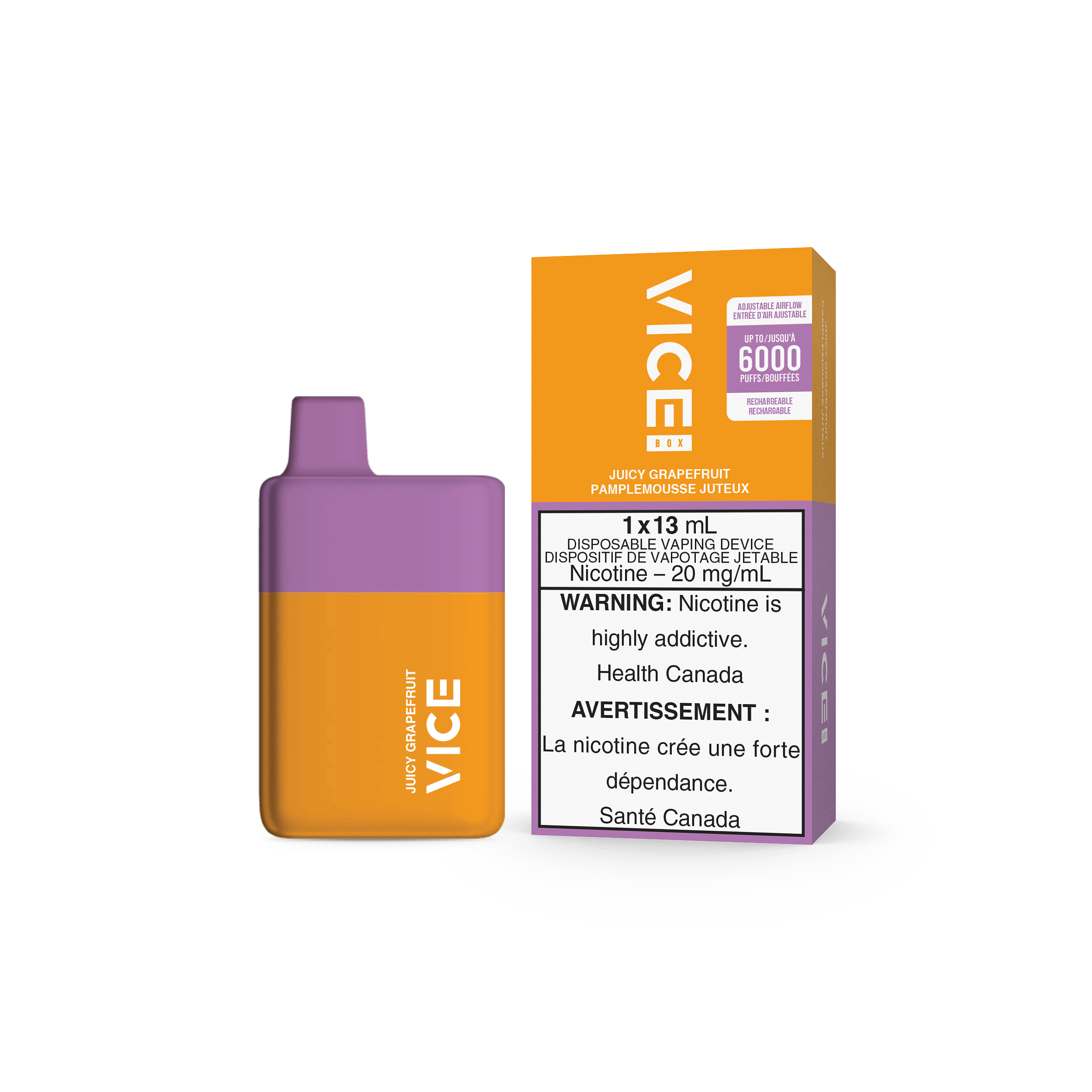 VICE BOX - Juicy Grapefruit Disposable Vape available on Canada online vape shop