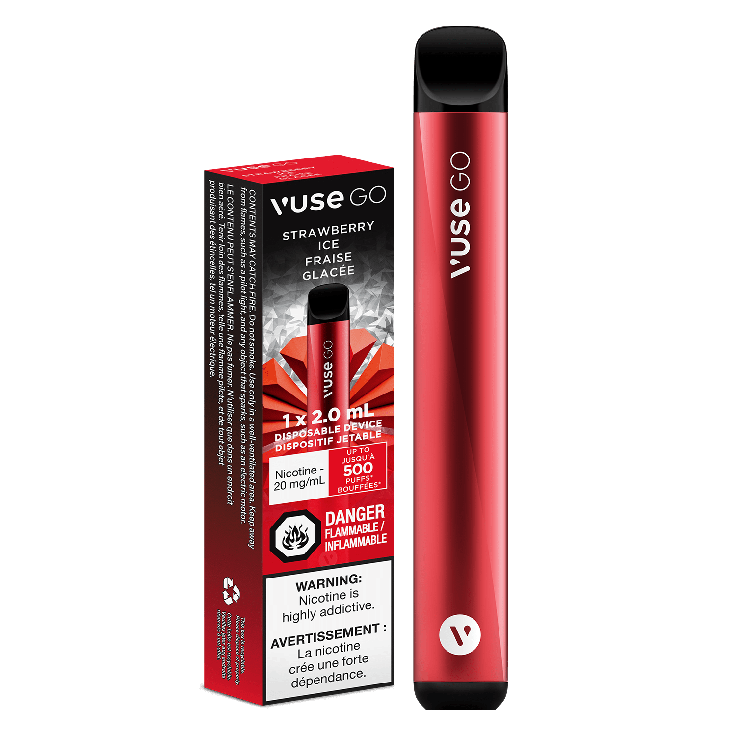 Vuse GO - Strawberry Ice Disposable Vape available on Canada online vape shop