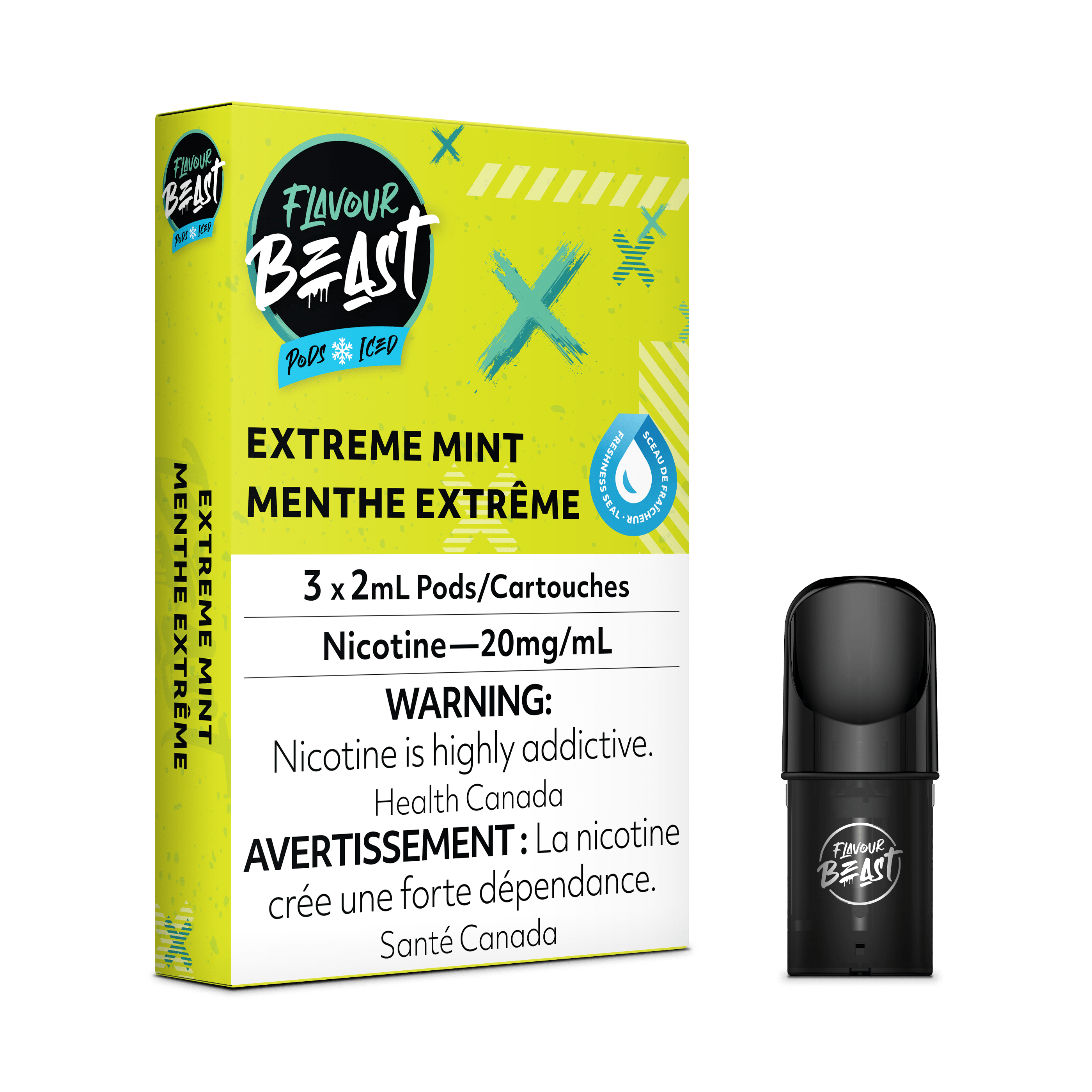 Flavour Beast Vape Pod - Extreme Mint Iced available on Canada online vape shop