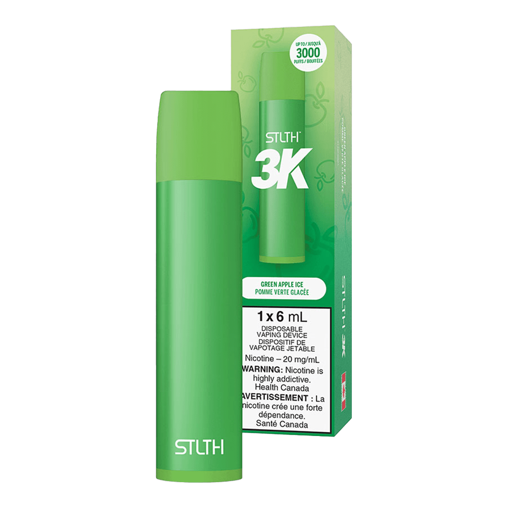 STLTH 3K Disposable Vape - Green Apple Ice available on Canada online vape shop