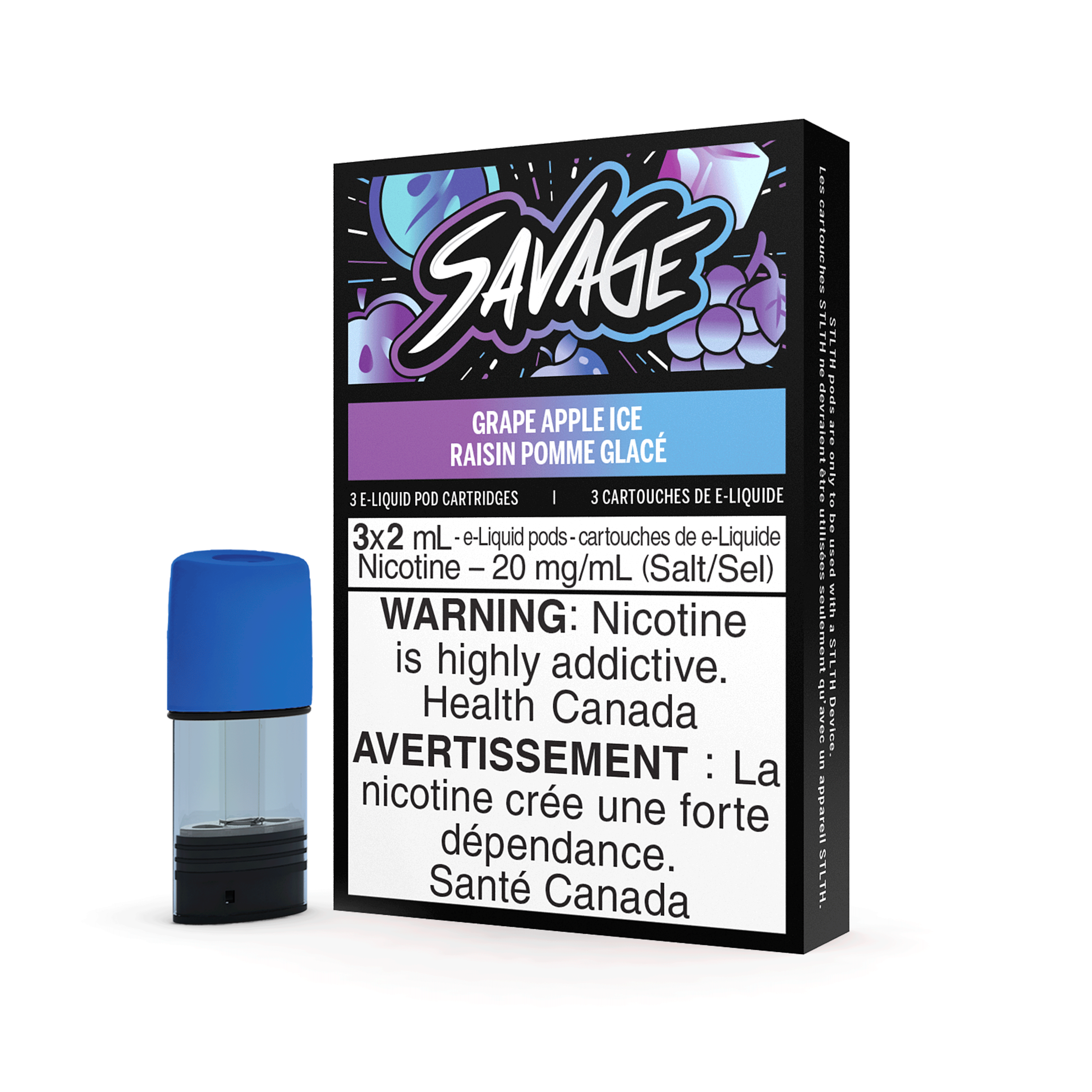 STLTH Savage Vape Pod - Grape Apple Ice available on Canada online vape shop