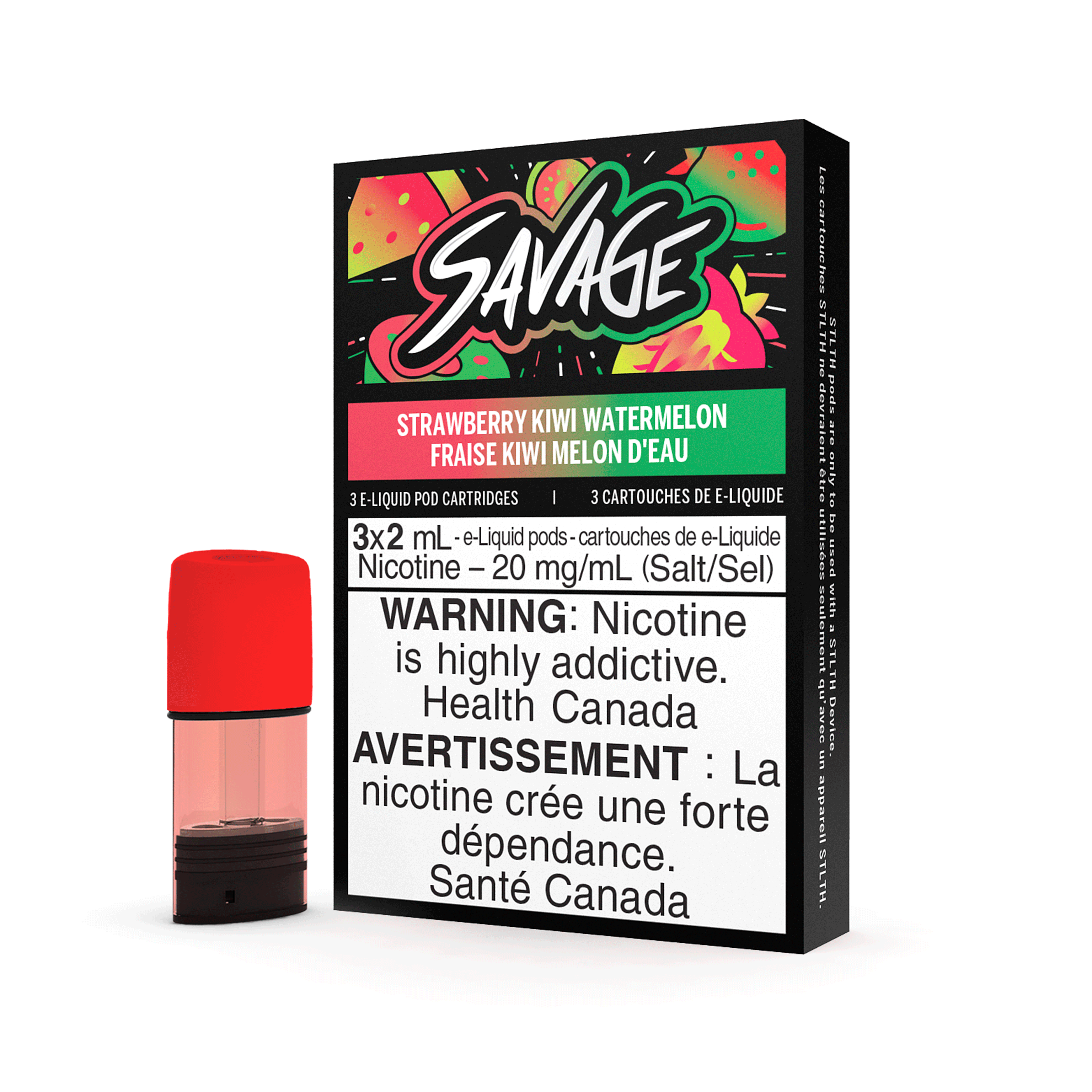 STLTH Savage Vape Pod - Strawberry Kiwi Watermelon available on Canada online vape shop