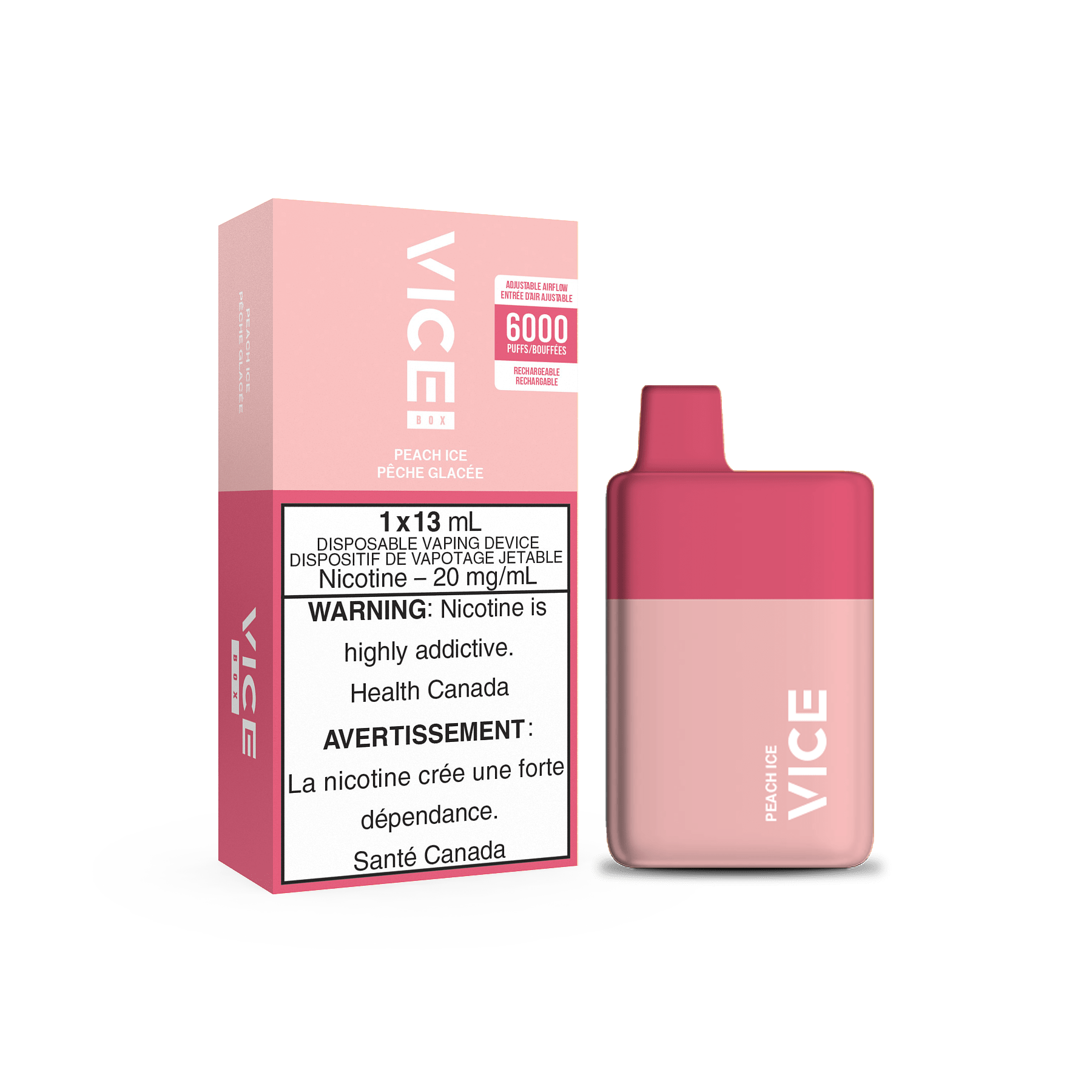 VICE BOX Disposable Vape - Peach Ice available on Canada online vape shop