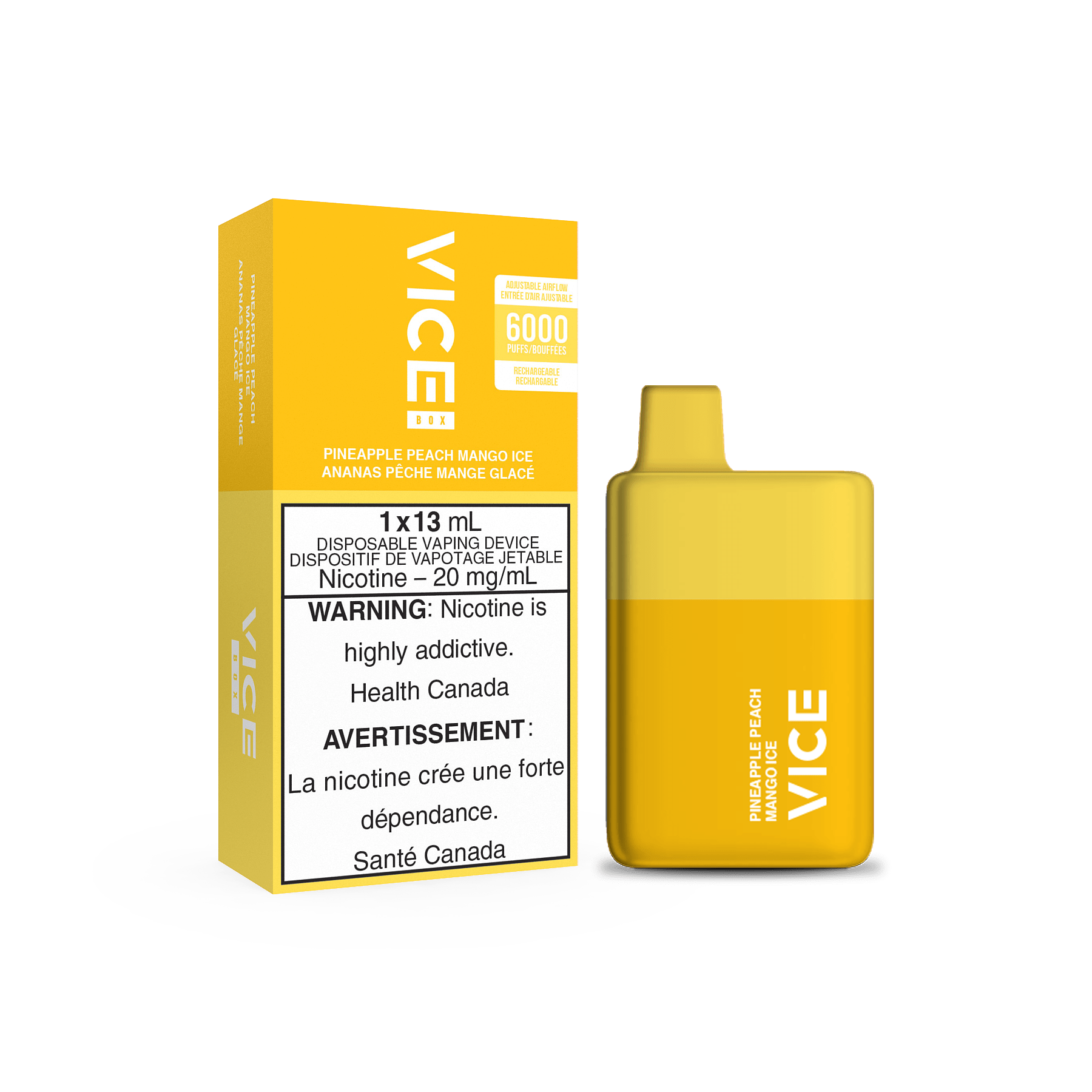 VICE BOX Disposable Vape - Pineapple Peach Mango Ice available on Canada online vape shop