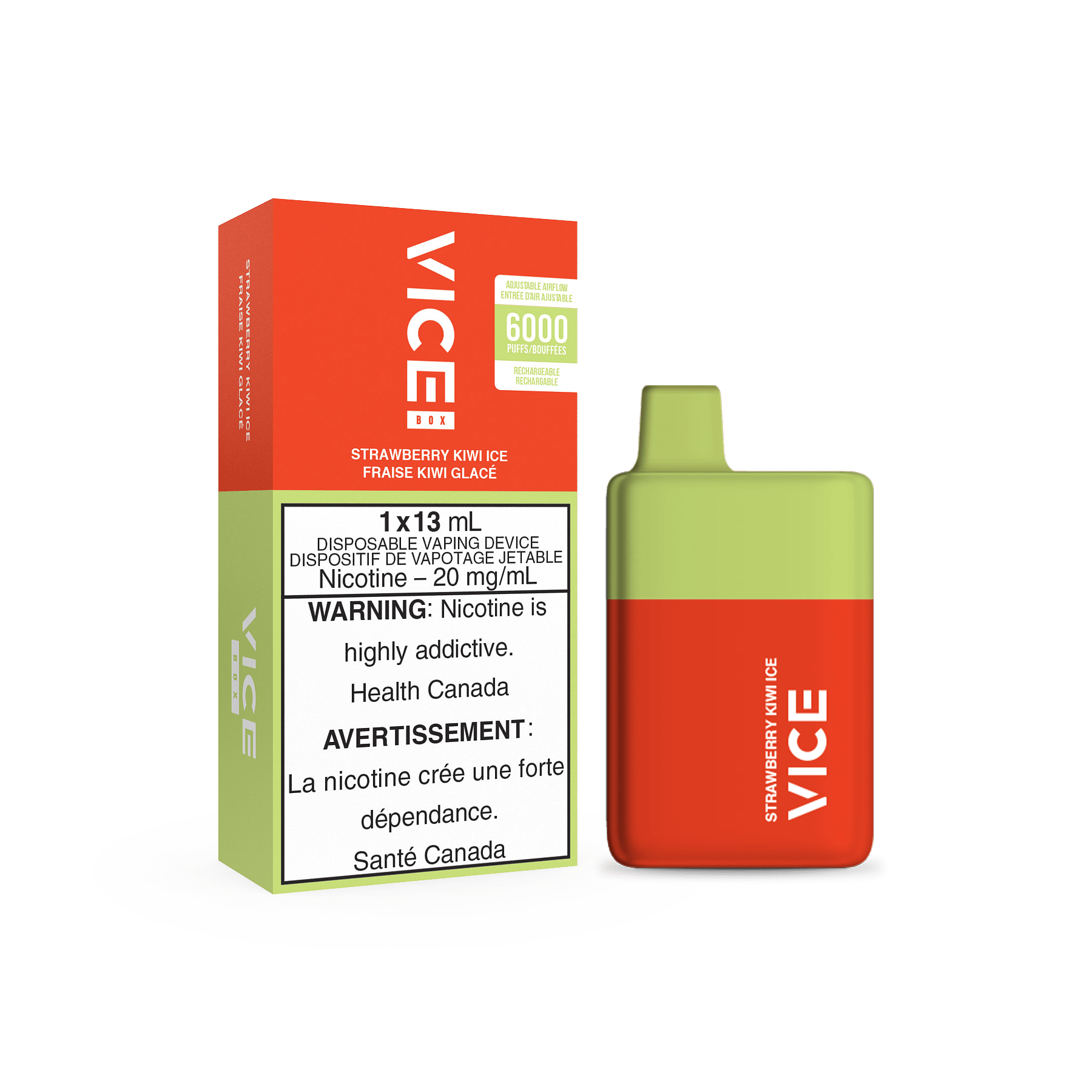 VICE BOX Disposable Vape - Strawberry Kiwi Ice available on Canada online vape shop