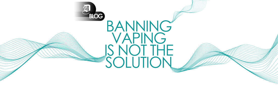 "Banning vaping is not the solution" written on white background