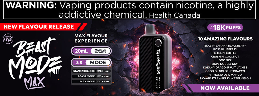 Experience the Beast Mode Max Disposable Vape from Dragonvape enjoy a massive 20ml e-liquid, up to 18,000 puffs, multiple modes, and 10 bold flavors. 