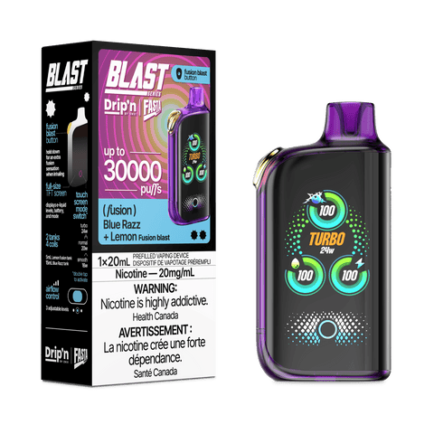 ENVI Drip'n Fasta Blast Fusion Series 30K - Blue Razz + Lemon Disposable Vape