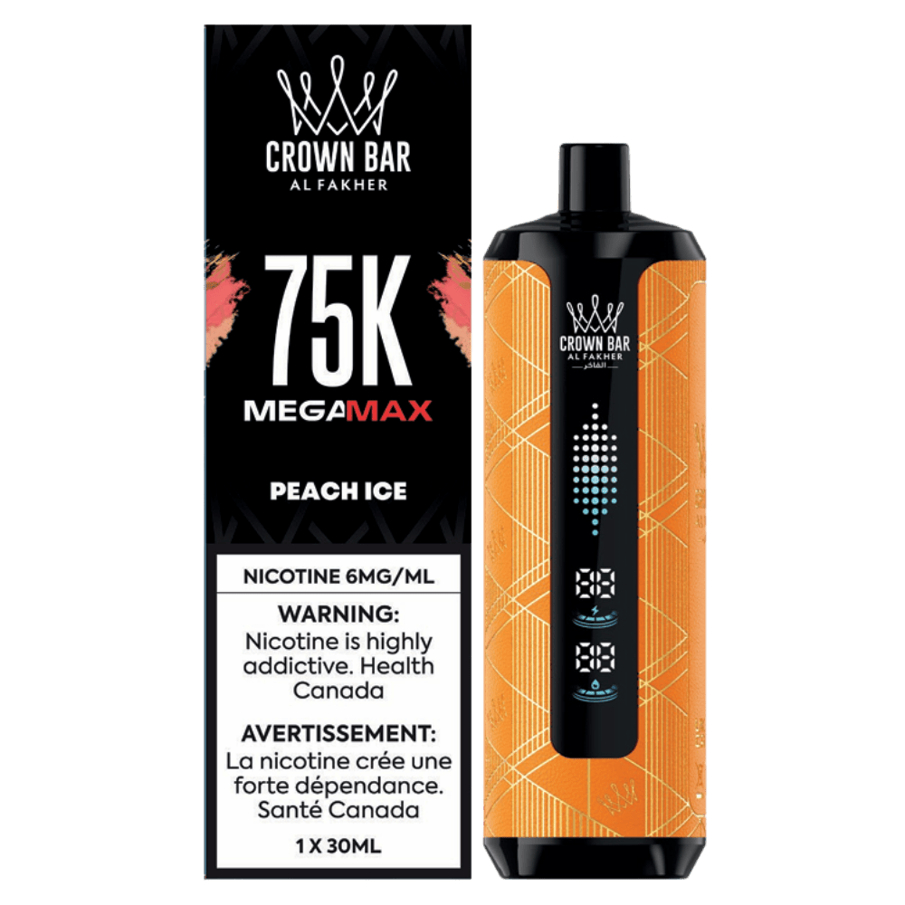 Al Fakher Mega Max 75K - Peach Ice Disposable Vape available on Canada online vape shop