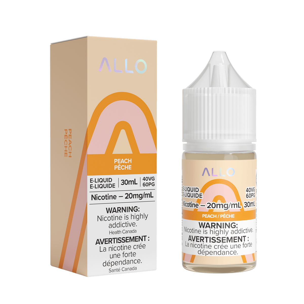 Allo Salt - Peach Nic Salt E-Liquid available on Canada online vape shop