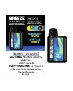 Breeze Prime 6K - Blueberry Lemon Disposable Vape available on Canada online vape shop