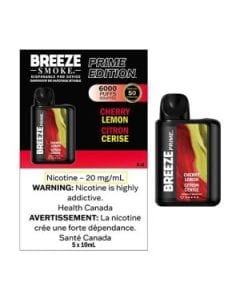 Breeze Prime 6K - Cherry Lemon Disposable Vape available on Canada online vape shop