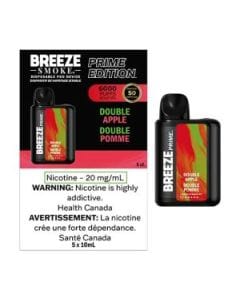 Breeze Prime 6K - Double Apple Disposable Vape available on Canada online vape shop