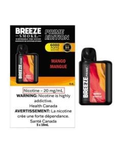 Breeze Prime 6K - Mango Disposable Vape available on Canada online vape shop