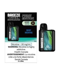 Breeze Prime 6K - Mint Disposable Vape available on Canada online vape shop