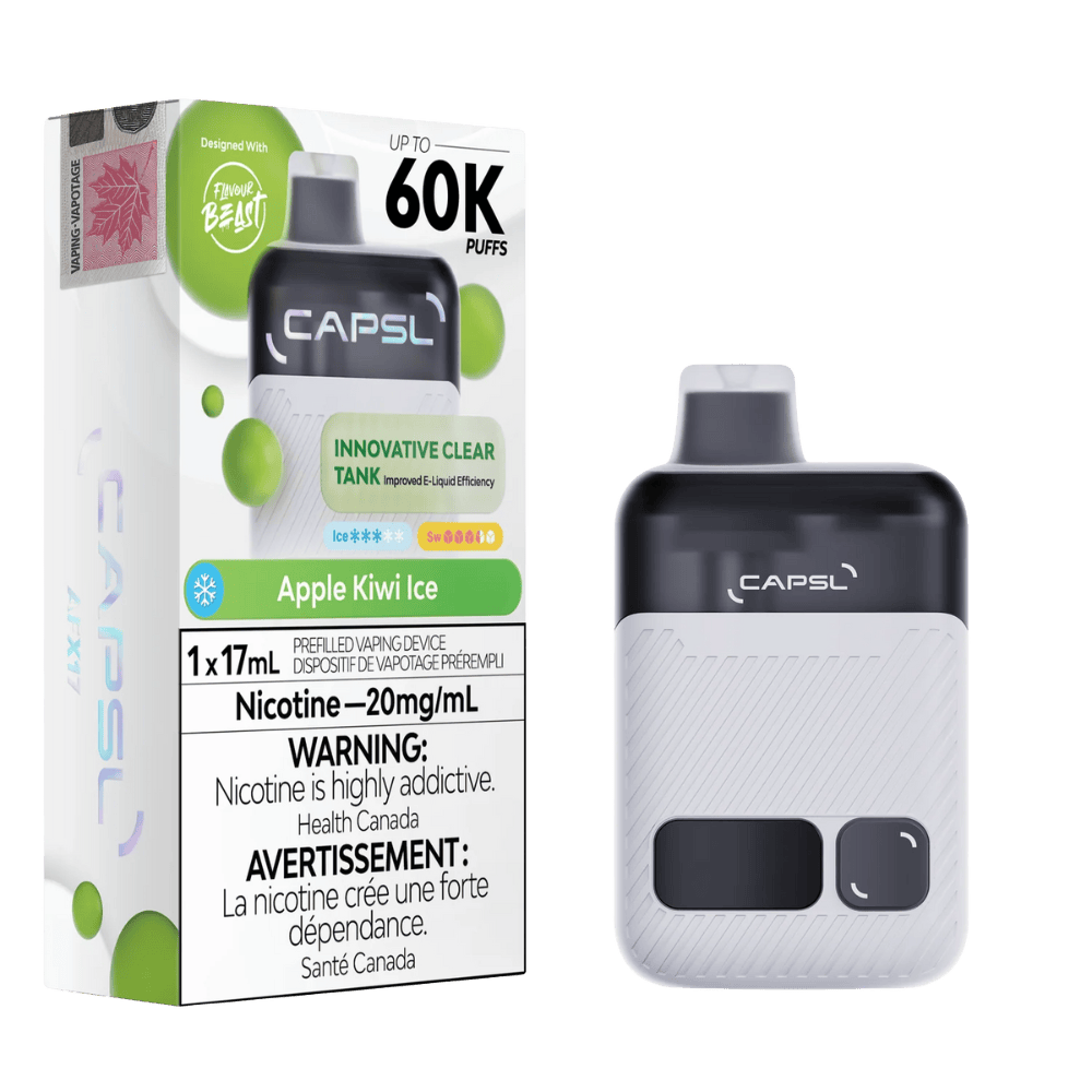 CAPSL 60K By Flavour Beast - Apple Kiwi Ice Disposable Vape available on Canada online vape shop