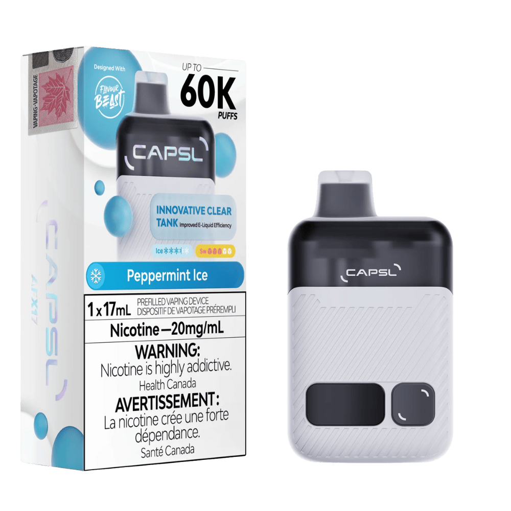 CAPSL 60K By Flavour Beast - Peppermint Ice Disposable Vape available on Canada online vape shop