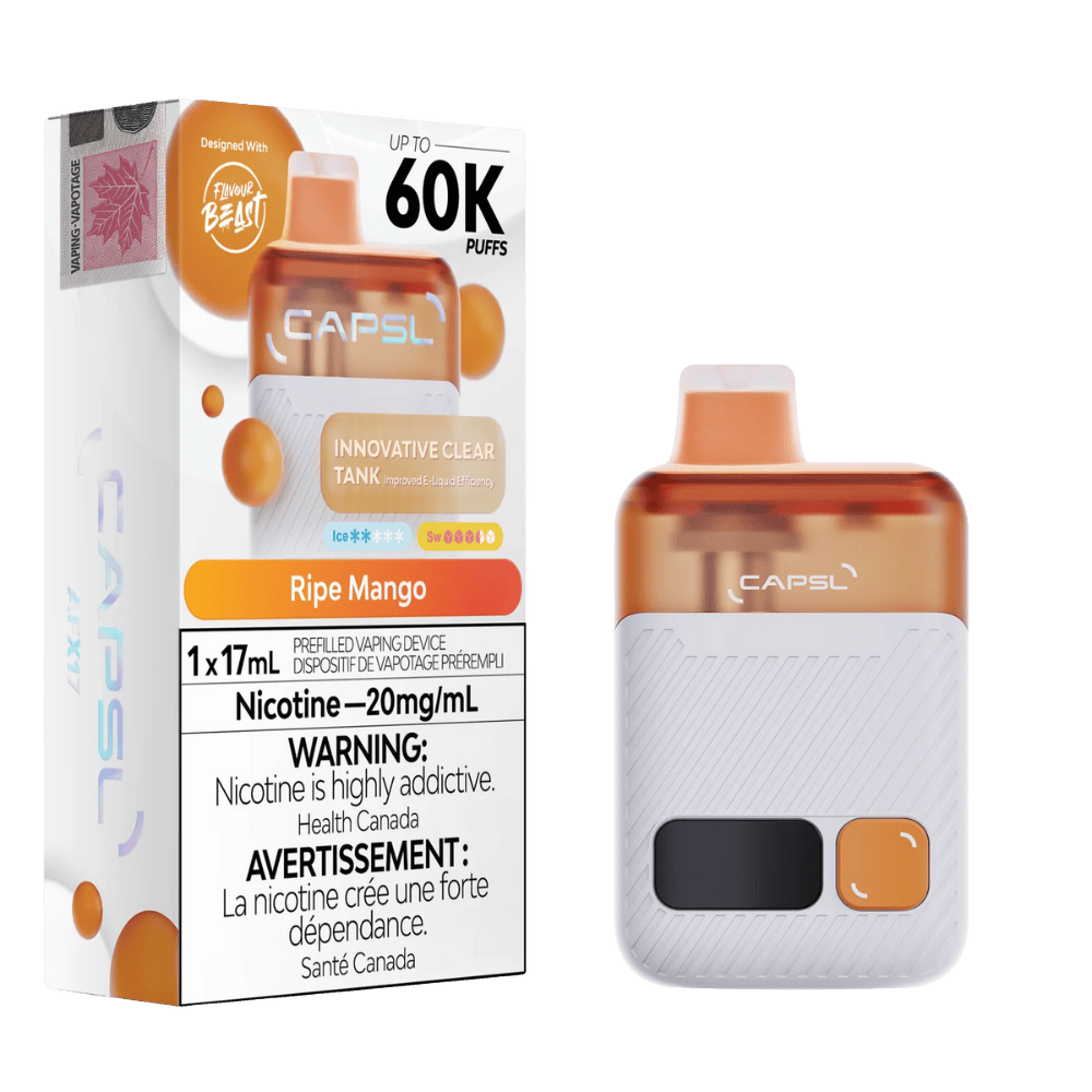 CAPSL 60K By Flavour Beast - Ripe Mango Disposable Vape available on Canada online vape shop