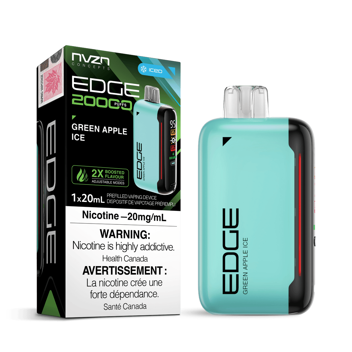Edge By NVZN - Green Apple Ice Disposable Vape available on Canada online vape shop