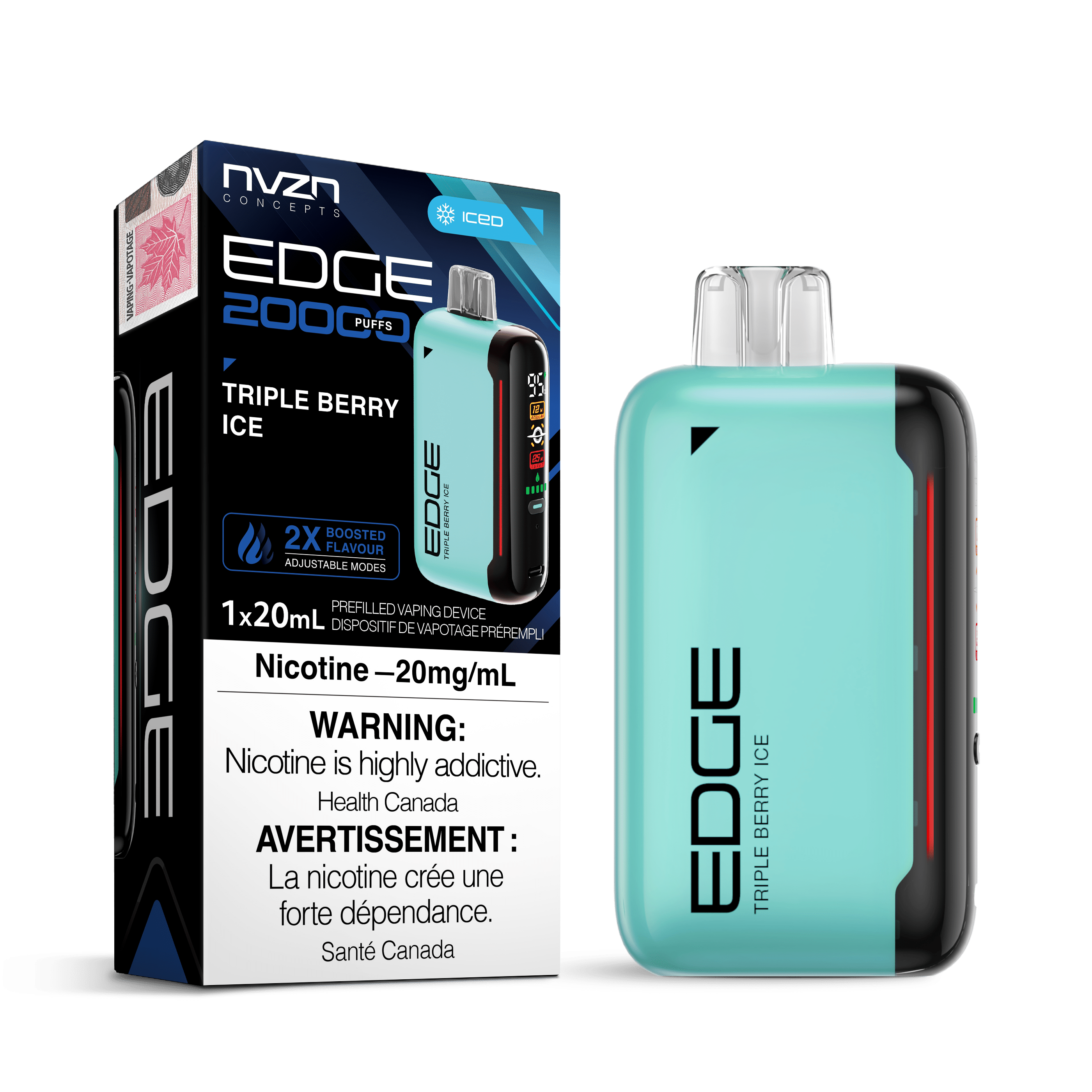 Edge By NVZN - Triple Berry Ice Disposable Vape available on Canada online vape shop