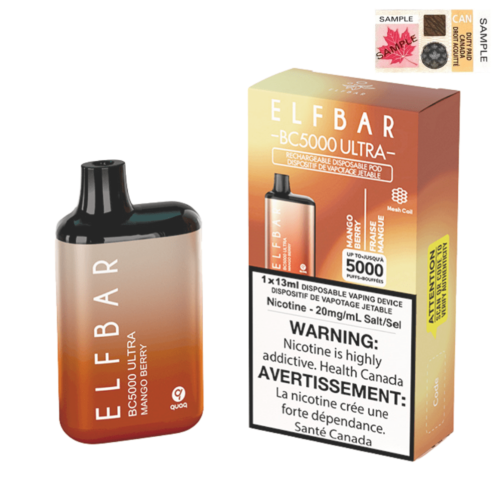 Elf Bar BC5000 Ultra - Mango Berry Disposable Vape available on Canada online vape shop