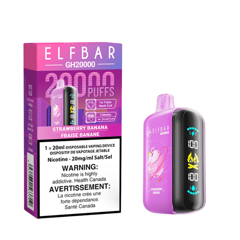 Elf Bar GH20K - Strawberry Banana Disposable Vape available on Canada online vape shop