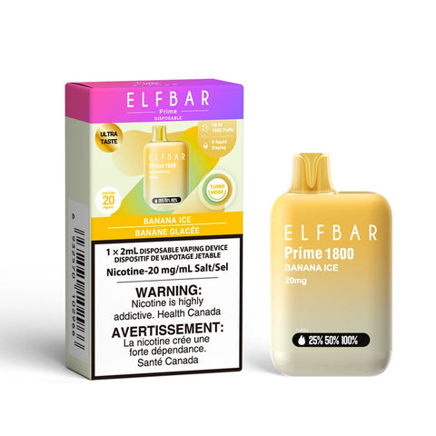 Elf Bar Prime 1800 - Banana Ice Disposable Vape available on Canada online vape shop