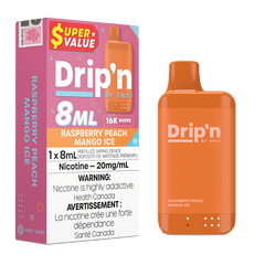 Envi Drip'n 8ML - Raspberry Peach Mango Ice Disposable Vape available on Canada online vape shop