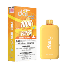 Envi Drip'n Daily 100K - Just Banana Disposable Vape available on Canada online vape shop